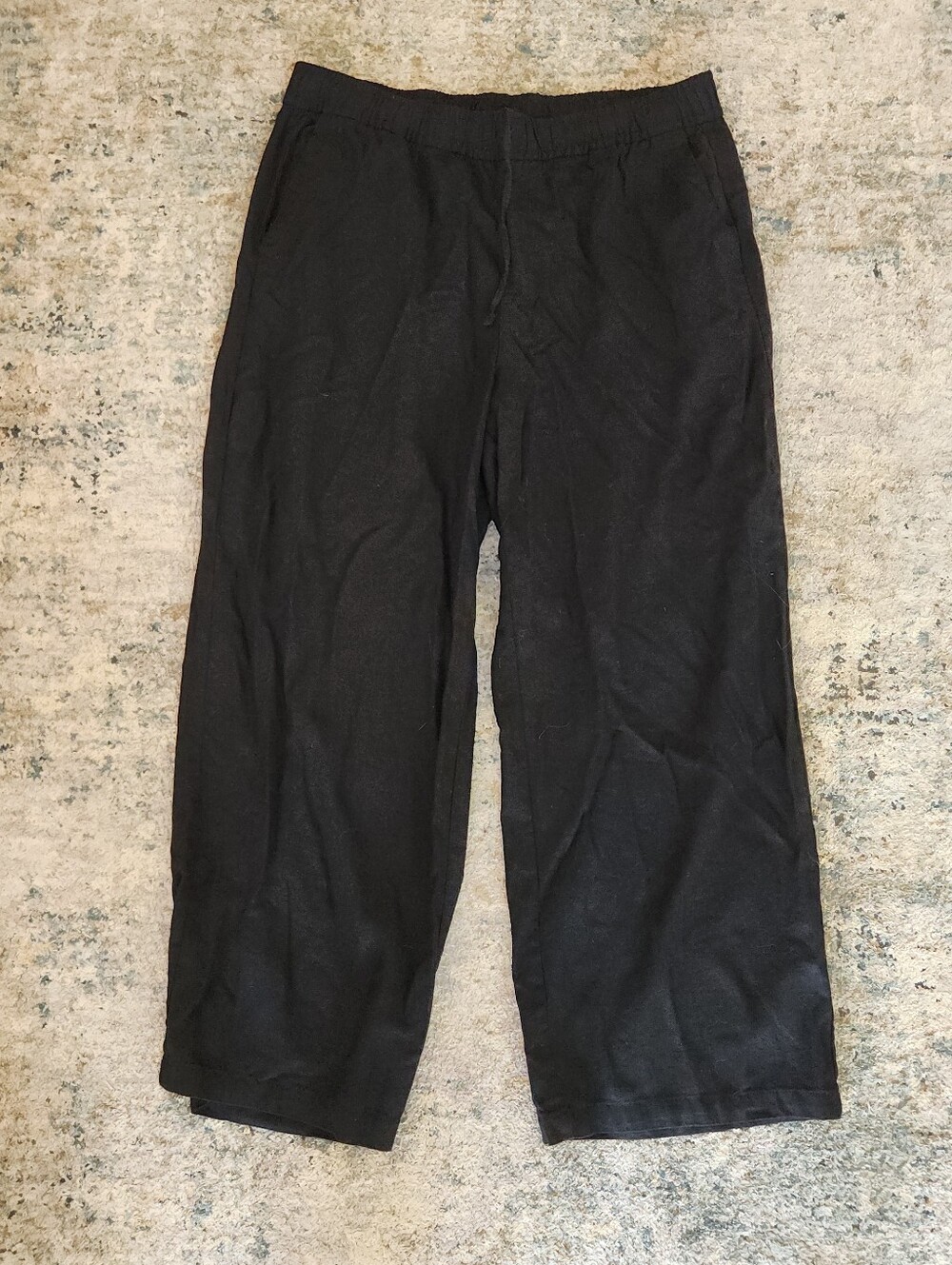 Old Navy Wide Leg Linen Blend Black Pants L